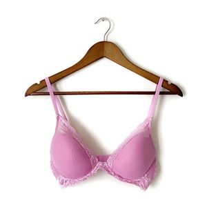 Natori Feathers Contour Plunge Bra Pink 36B